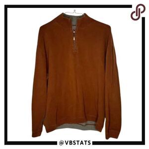Tommy‎ Bahama Reversible Orange and Gray 1/4 Zip Top in Size Large